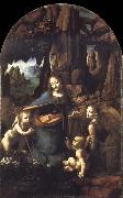 Leonardo  Da Vinci The Virgin of the Rocks oil